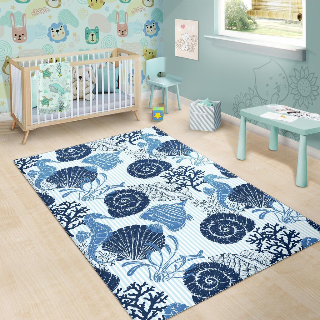 Ocean Pattern Print Floor Mat-grizzshop