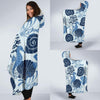 Ocean Pattern Print Hooded Blanket-grizzshop