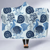 Ocean Pattern Print Hooded Blanket-grizzshop