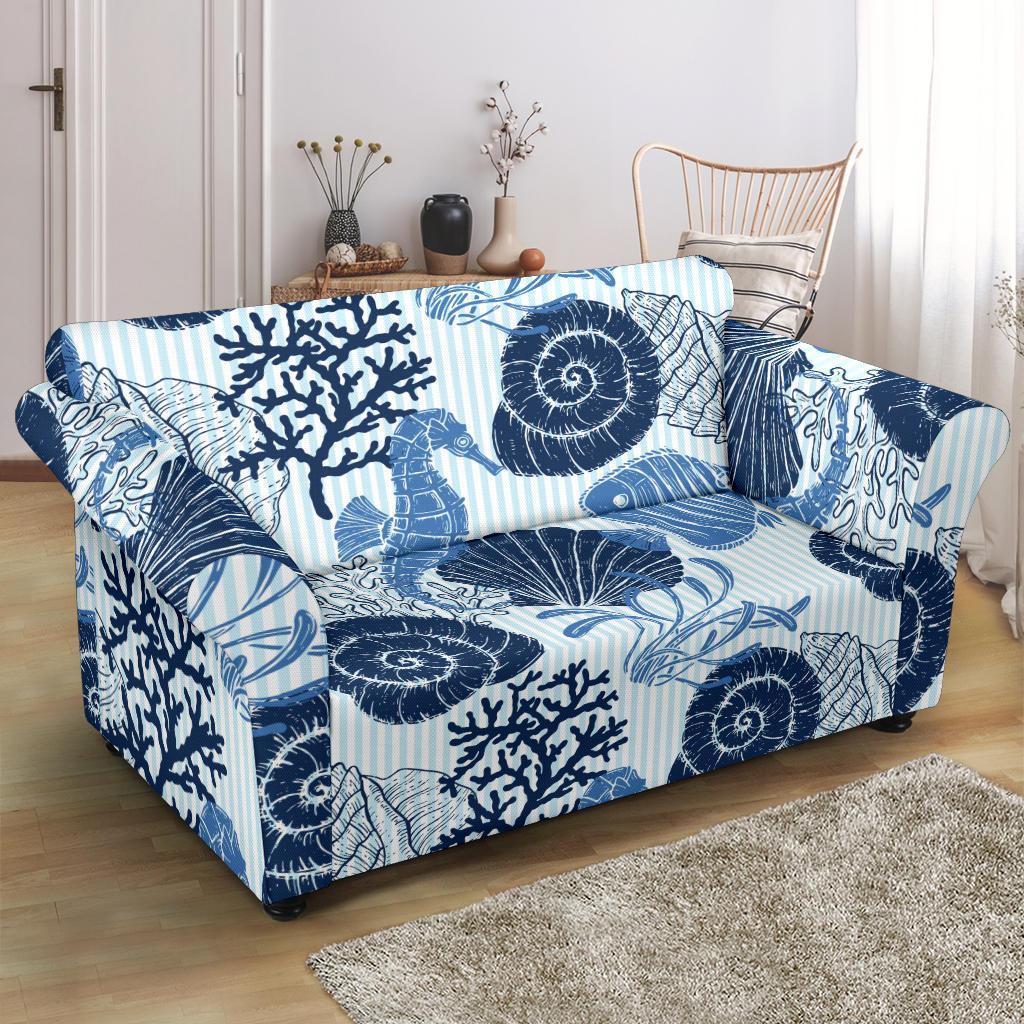 Ocean Pattern Print Loveseat Cover-grizzshop