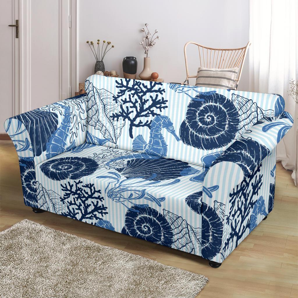 Ocean Pattern Print Loveseat Cover-grizzshop