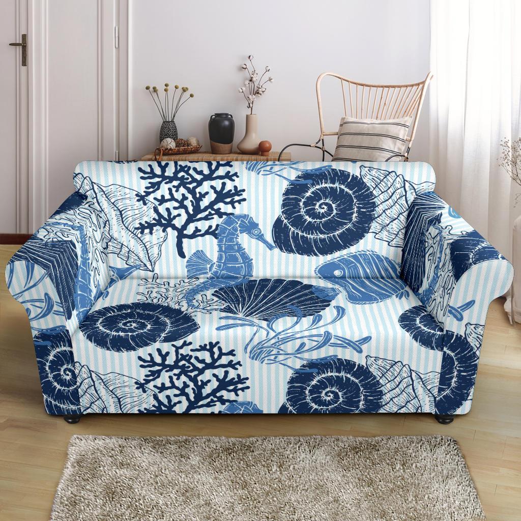 Ocean Pattern Print Loveseat Cover-grizzshop