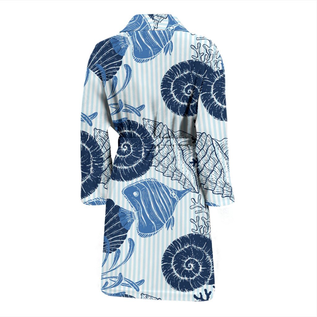 Ocean Pattern Print Men Long Robe-grizzshop