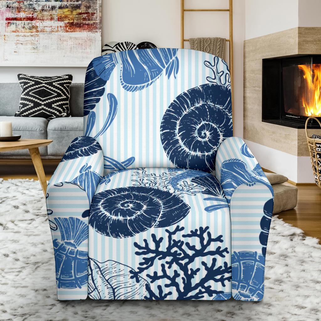 Ocean Pattern Print Recliner Cover-grizzshop