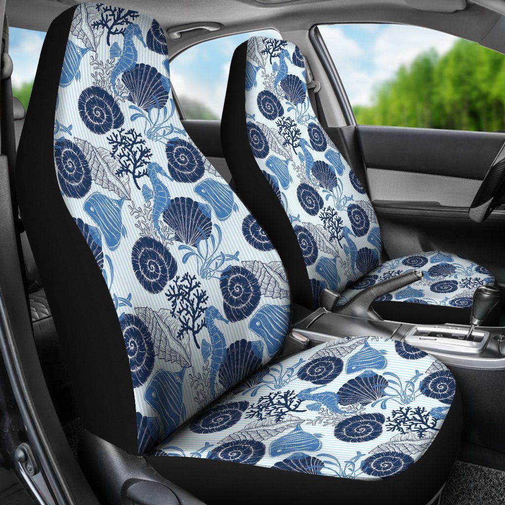 Ocean Pattern Print Universal Fit Car Seat Cover-grizzshop