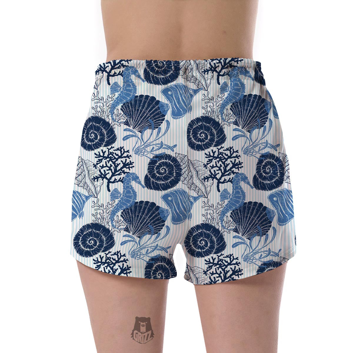 Ocean Pattern Print Women's Shorts-grizzshop