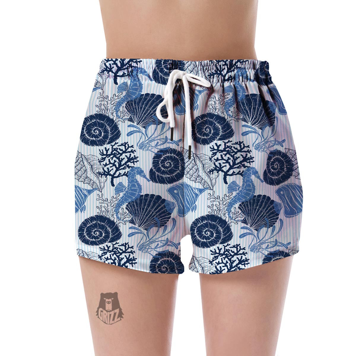 Ocean Pattern Print Women's Shorts-grizzshop