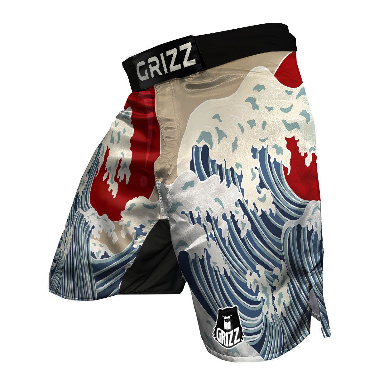 Ocean Wave Japanese Print MMA Shorts-grizzshop