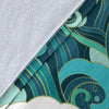 Ocean Wave Pattern Print Blanket-grizzshop