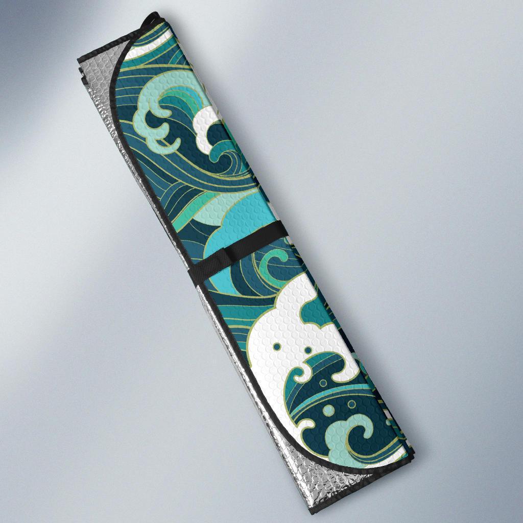 Ocean Wave Pattern Print Car Sun Shade-grizzshop