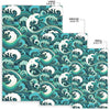 Ocean Wave Pattern Print Floor Mat-grizzshop