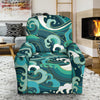 Ocean Wave Pattern Print Recliner Cover-grizzshop