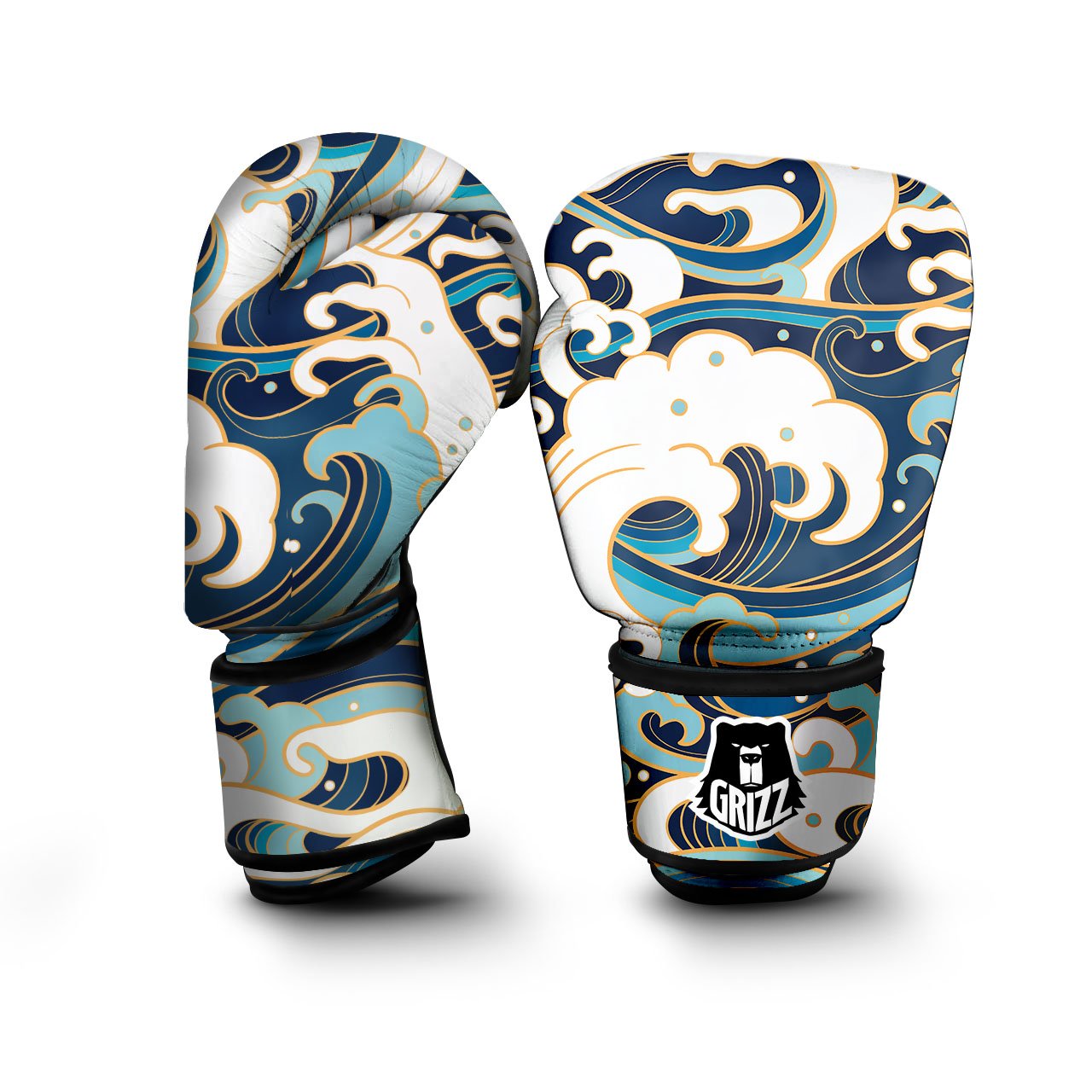 Ocean Wave Print Boxing Gloves-grizzshop