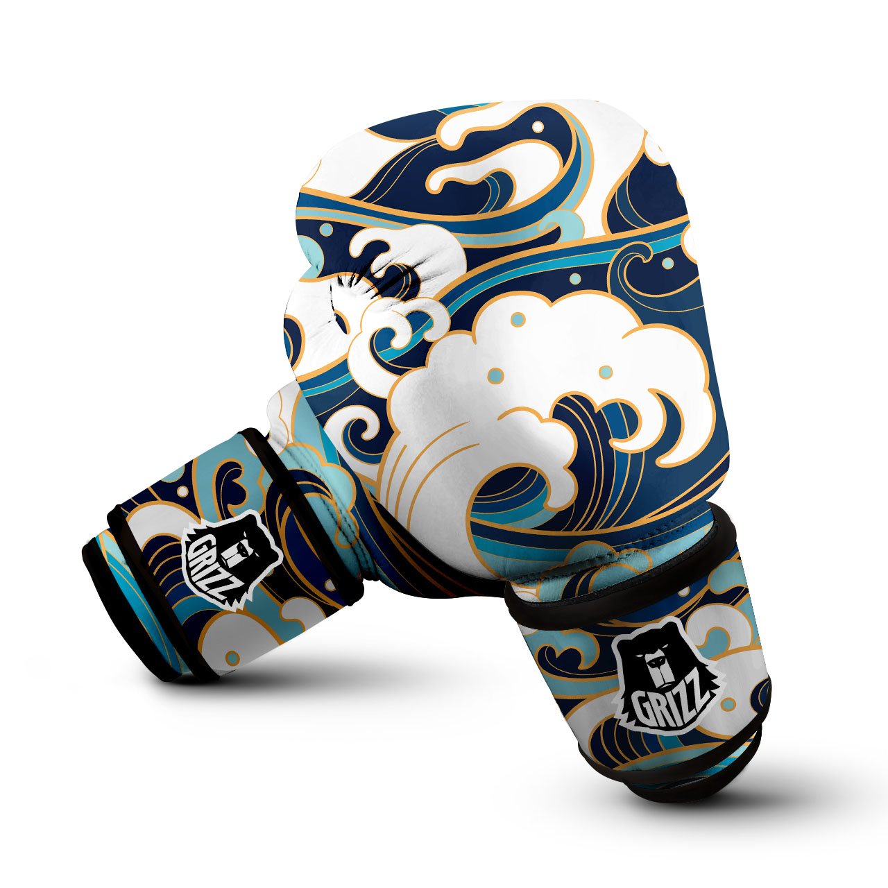 Ocean Wave Print Boxing Gloves-grizzshop