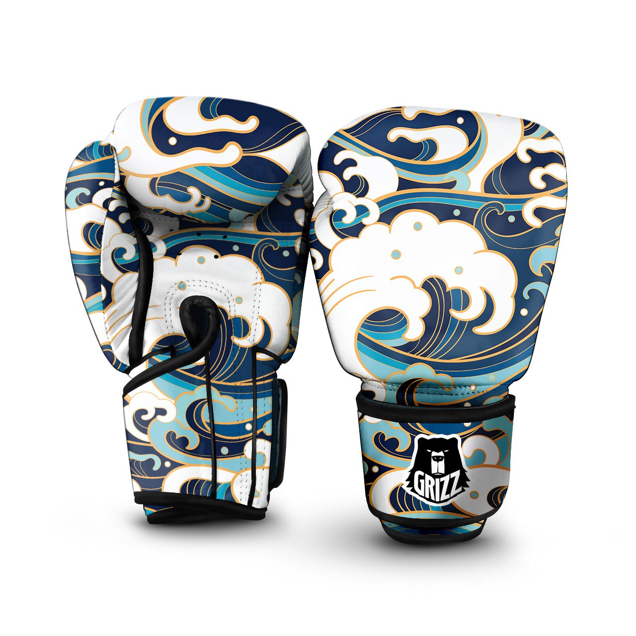 Ocean Wave Print Boxing Gloves-grizzshop