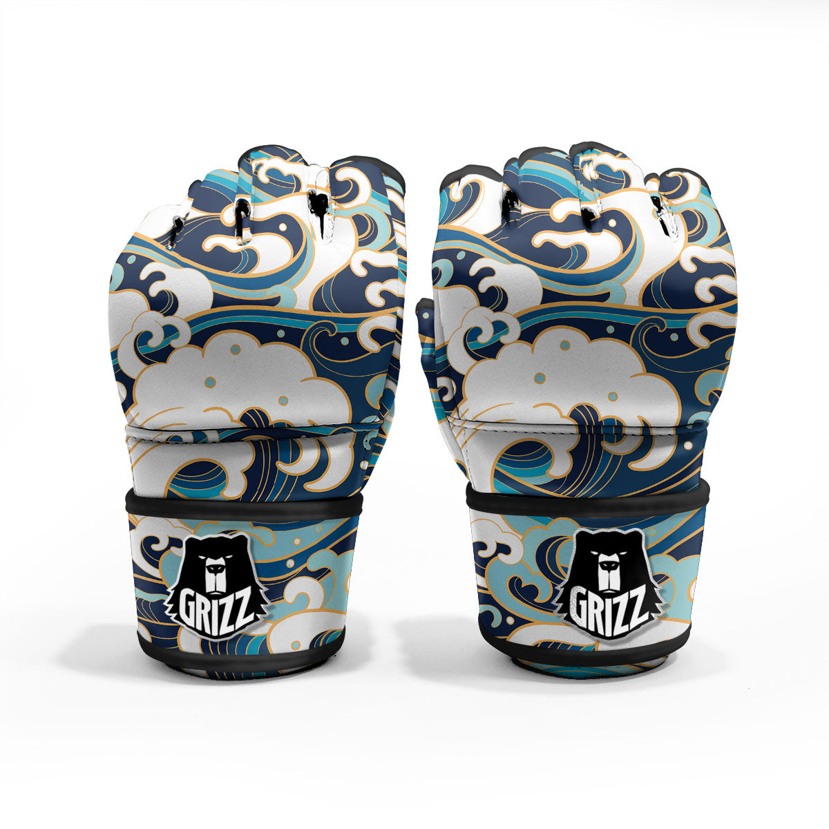Ocean Wave Print MMA Gloves-grizzshop