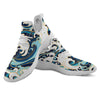 Ocean Wave Print White Athletic Shoes-grizzshop