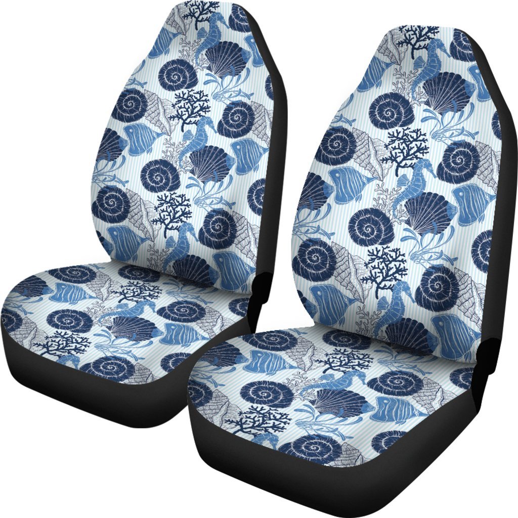 Ocean Pattern Print Universal Fit Car Seat Cover-grizzshop