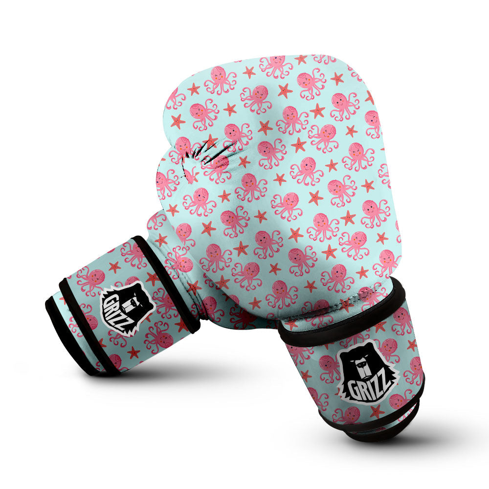 Octopus Cartoon Print Pattern Boxing Gloves-grizzshop
