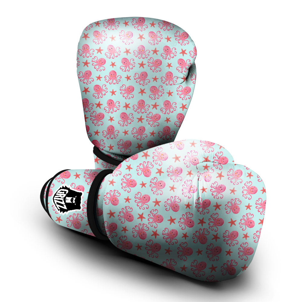Octopus Cartoon Print Pattern Boxing Gloves-grizzshop