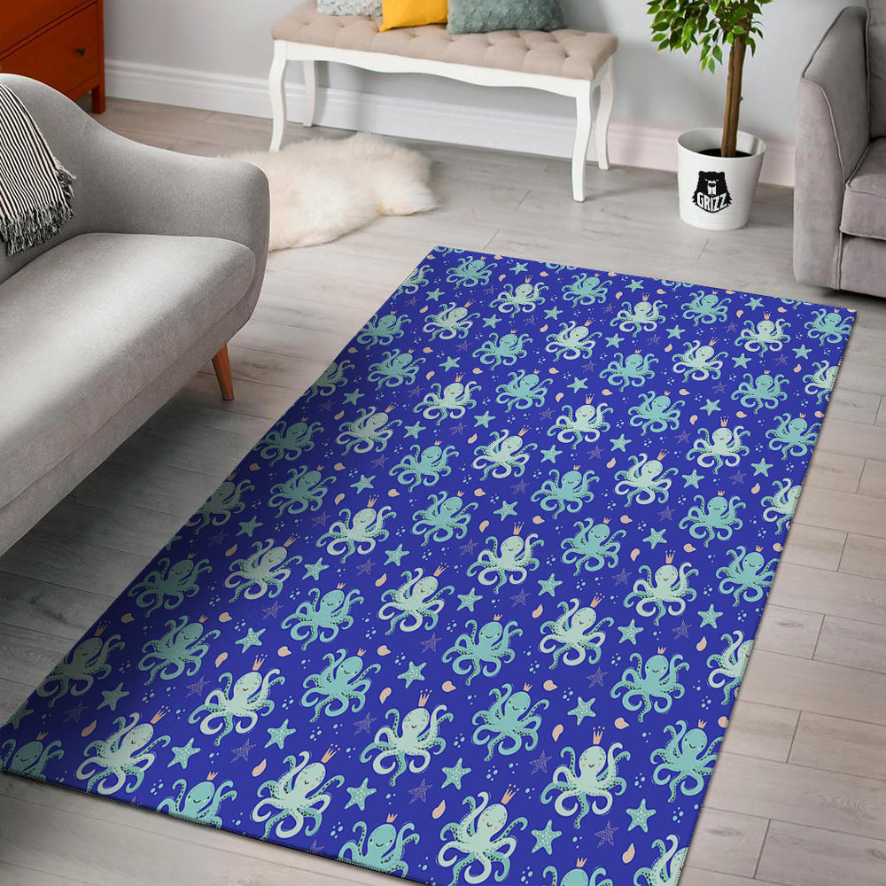 Octopus Cute Print Pattern Floor Mat-grizzshop