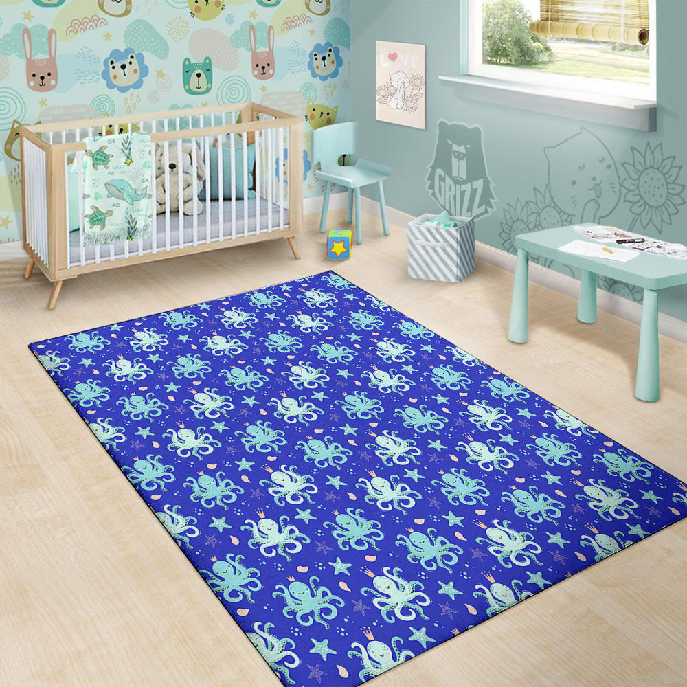 Octopus Cute Print Pattern Floor Mat-grizzshop