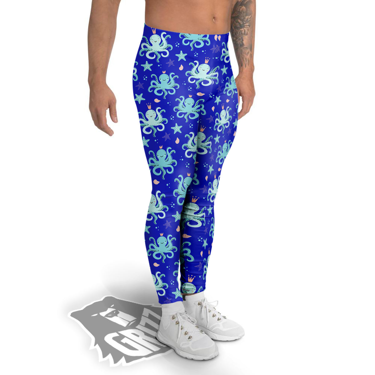 Octopus Cute Print Pattern Men's Leggings-grizzshop
