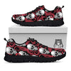 Octopus Skull Red Print Pattern Black Sneaker-grizzshop