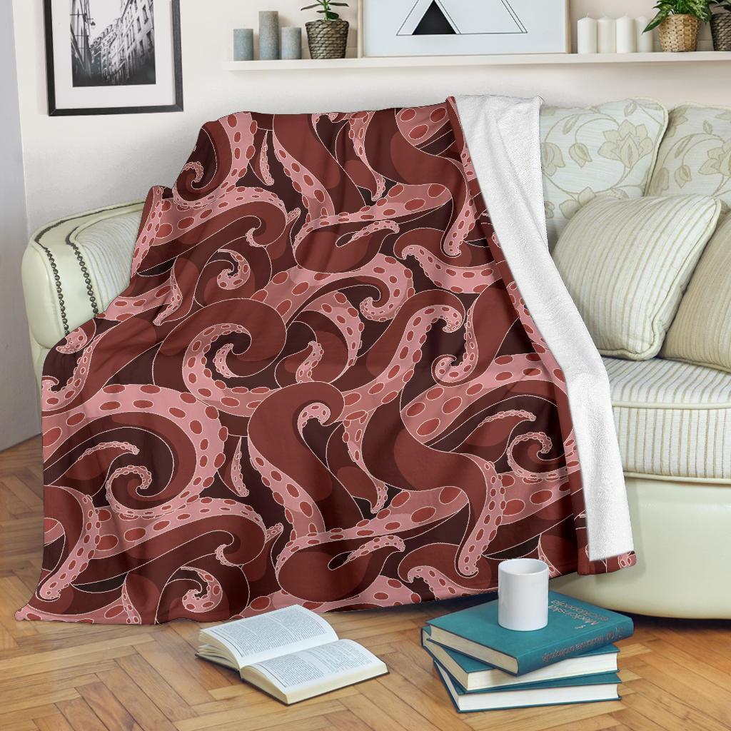 Octopus Squid Tentacle Pattern Print Blanket-grizzshop