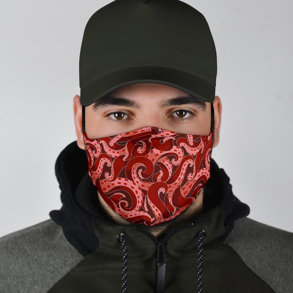 Octopus Squid Tentacle Pattern Print Face Mask-grizzshop