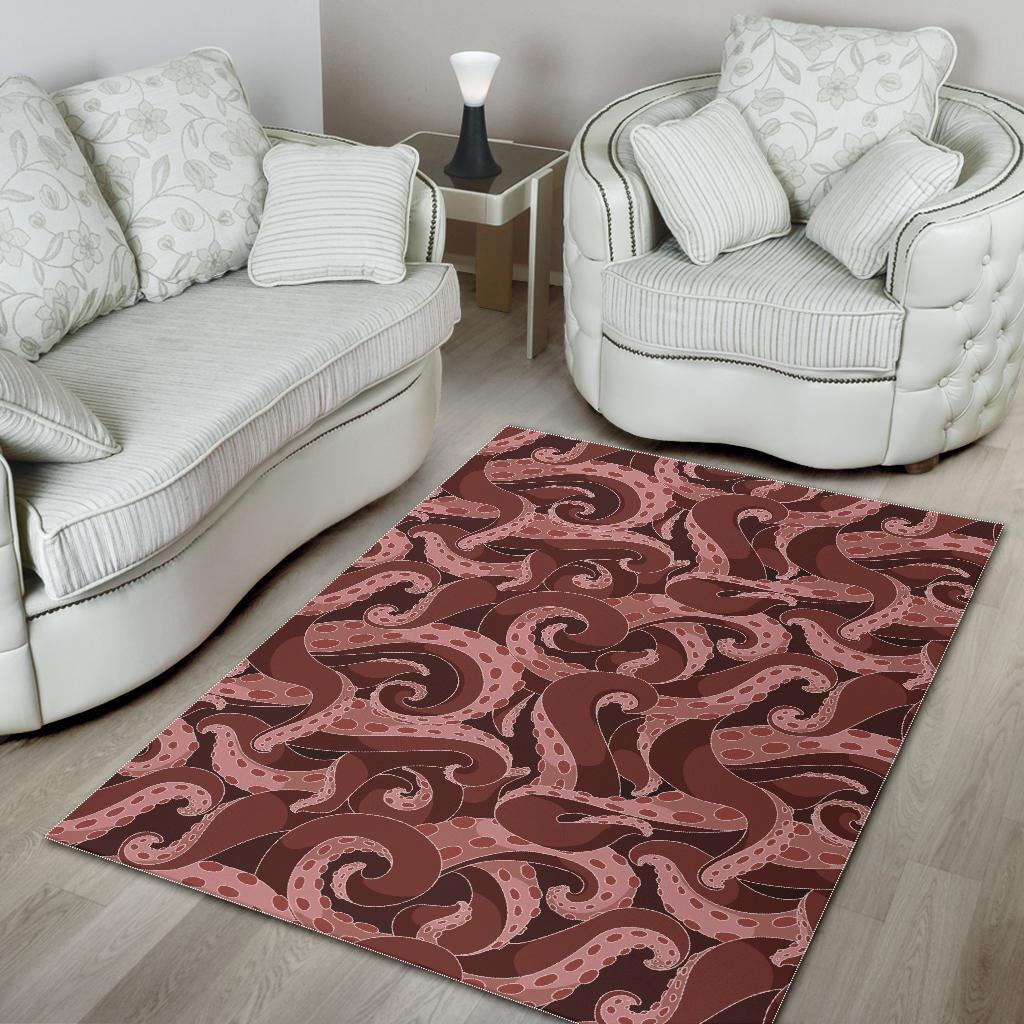 Octopus Squid Tentacle Pattern Print Floor Mat-grizzshop