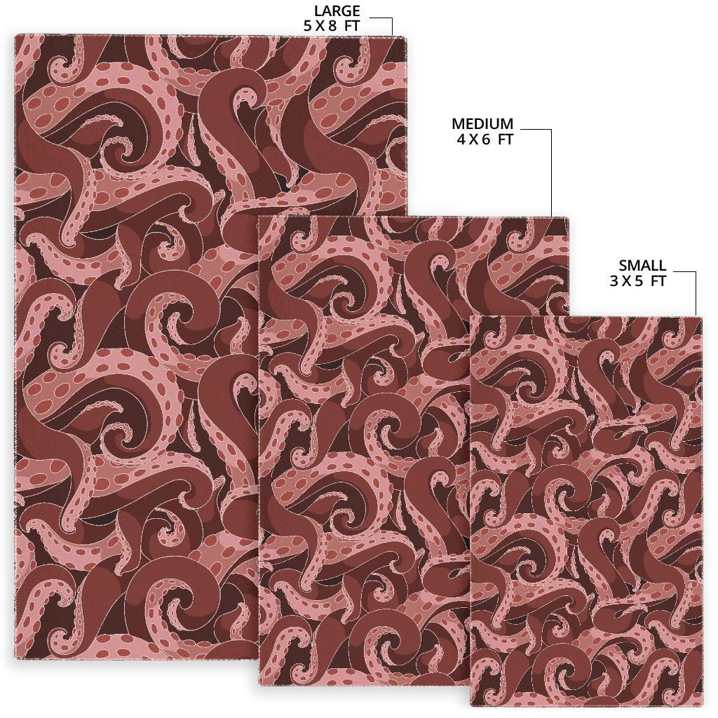Octopus Squid Tentacle Pattern Print Floor Mat-grizzshop
