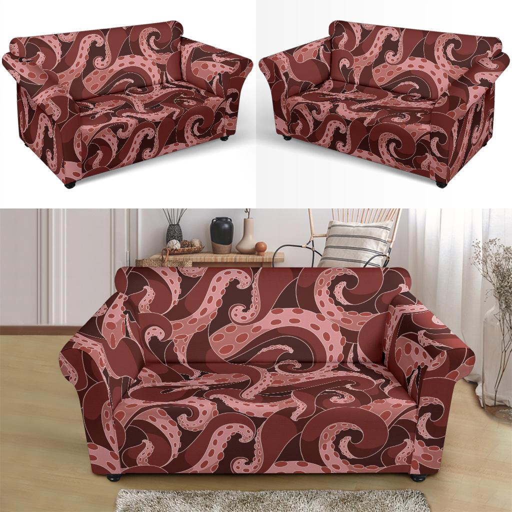 Octopus Squid Tentacle Pattern Print Loveseat Cover-grizzshop