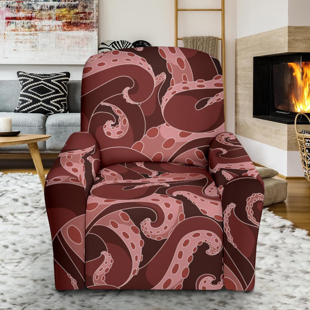 Octopus Squid Tentacle Pattern Print Recliner Cover-grizzshop