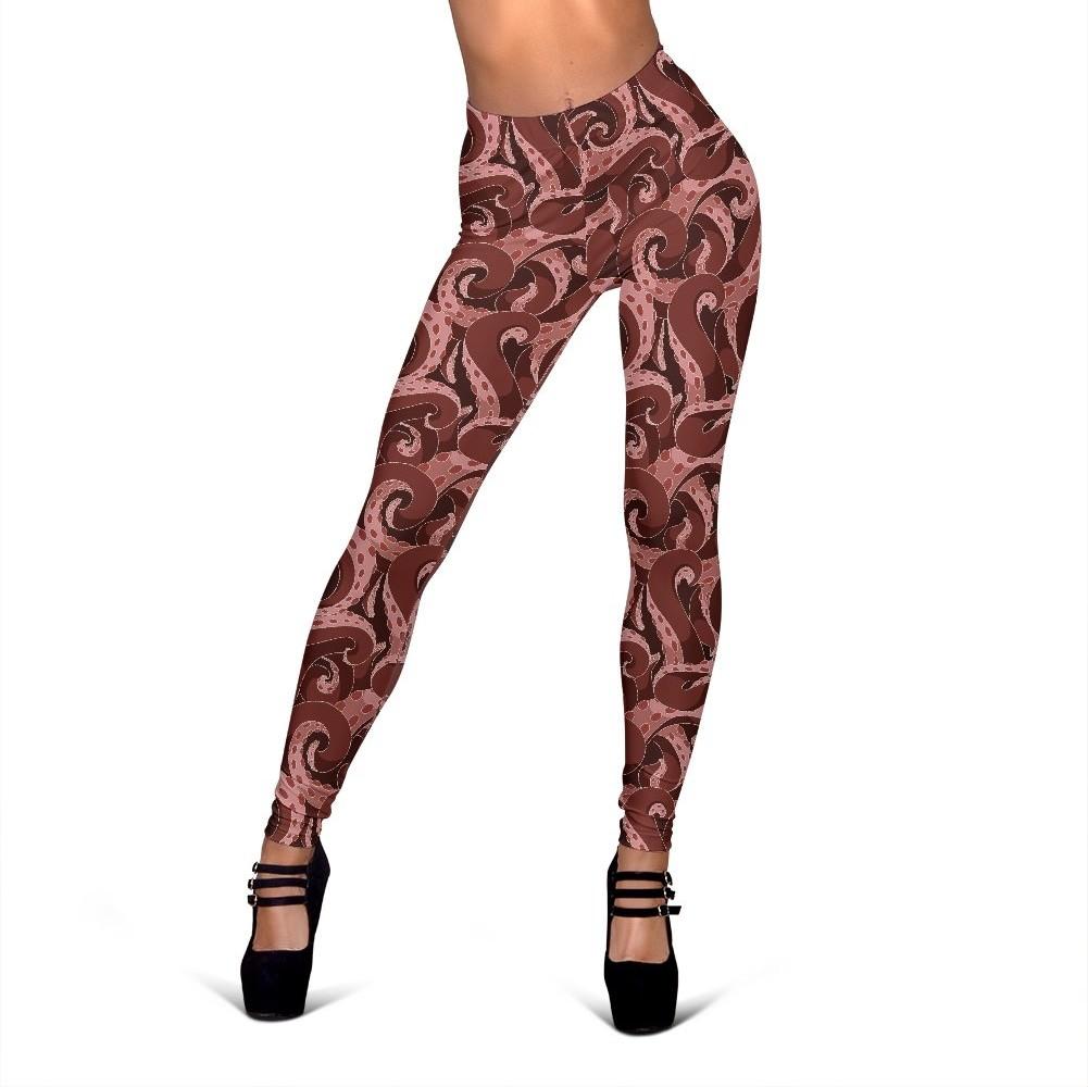 Octopus Squid Tentacle Pattern Print Women Leggings-grizzshop