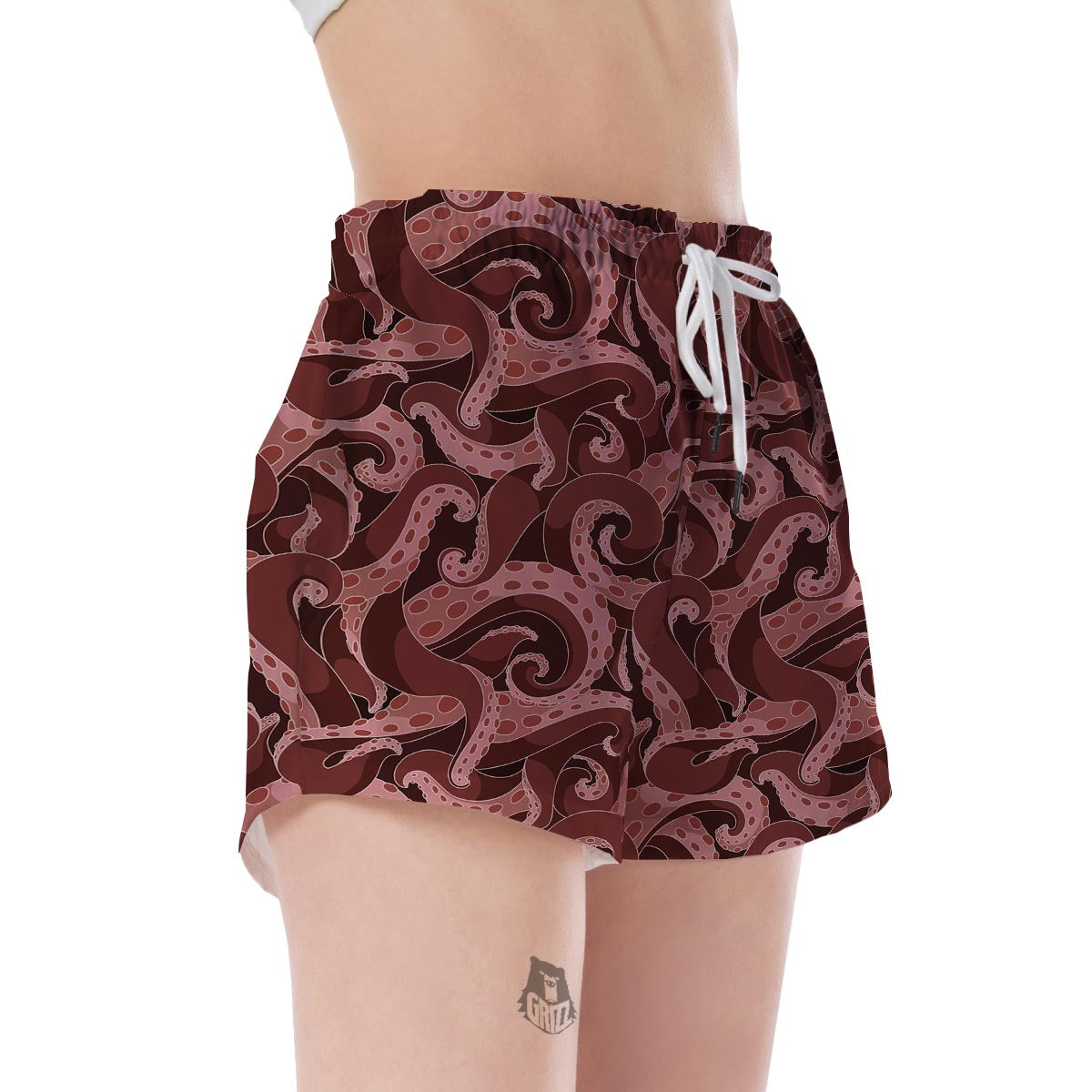 Octopus Squid Tentacle Pattern Print Women's Shorts-grizzshop