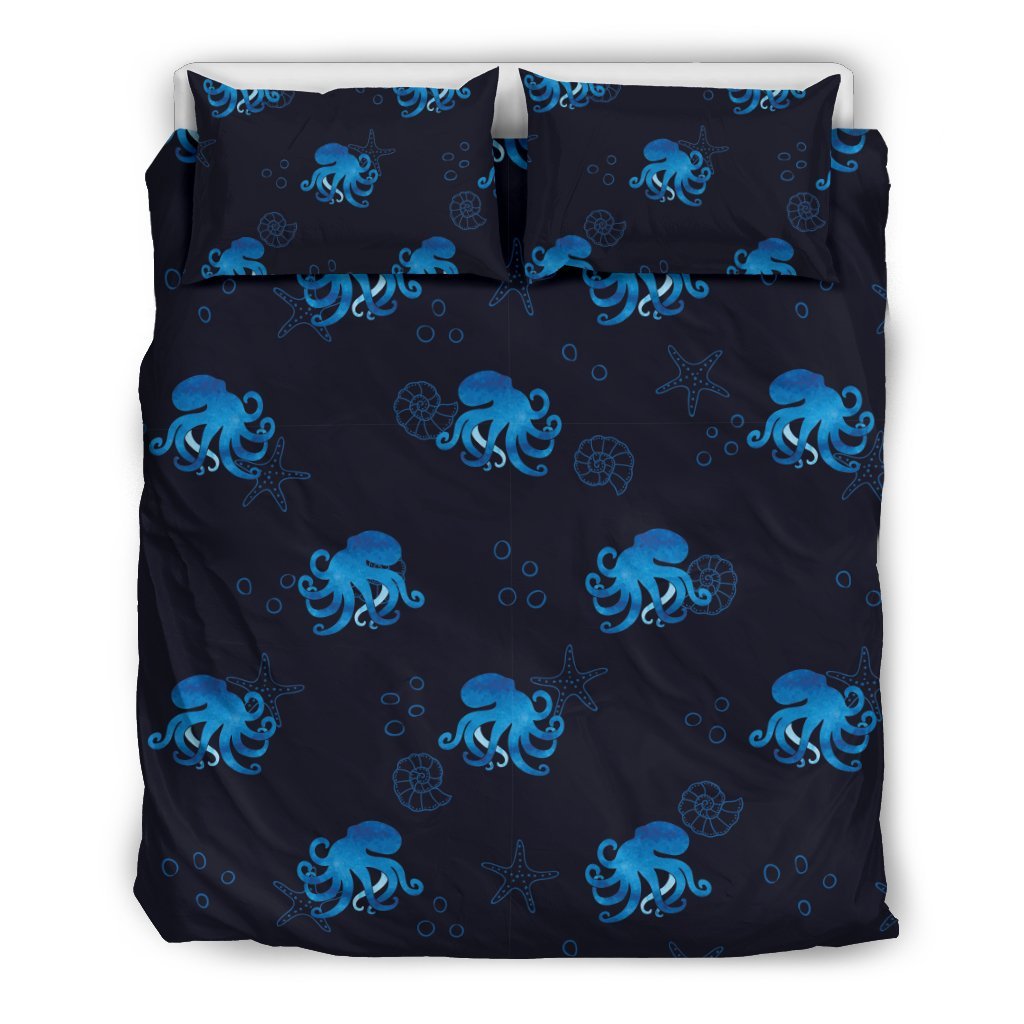Octopus Squid Tentacle Print Pattern Duvet Cover Bedding Set-grizzshop