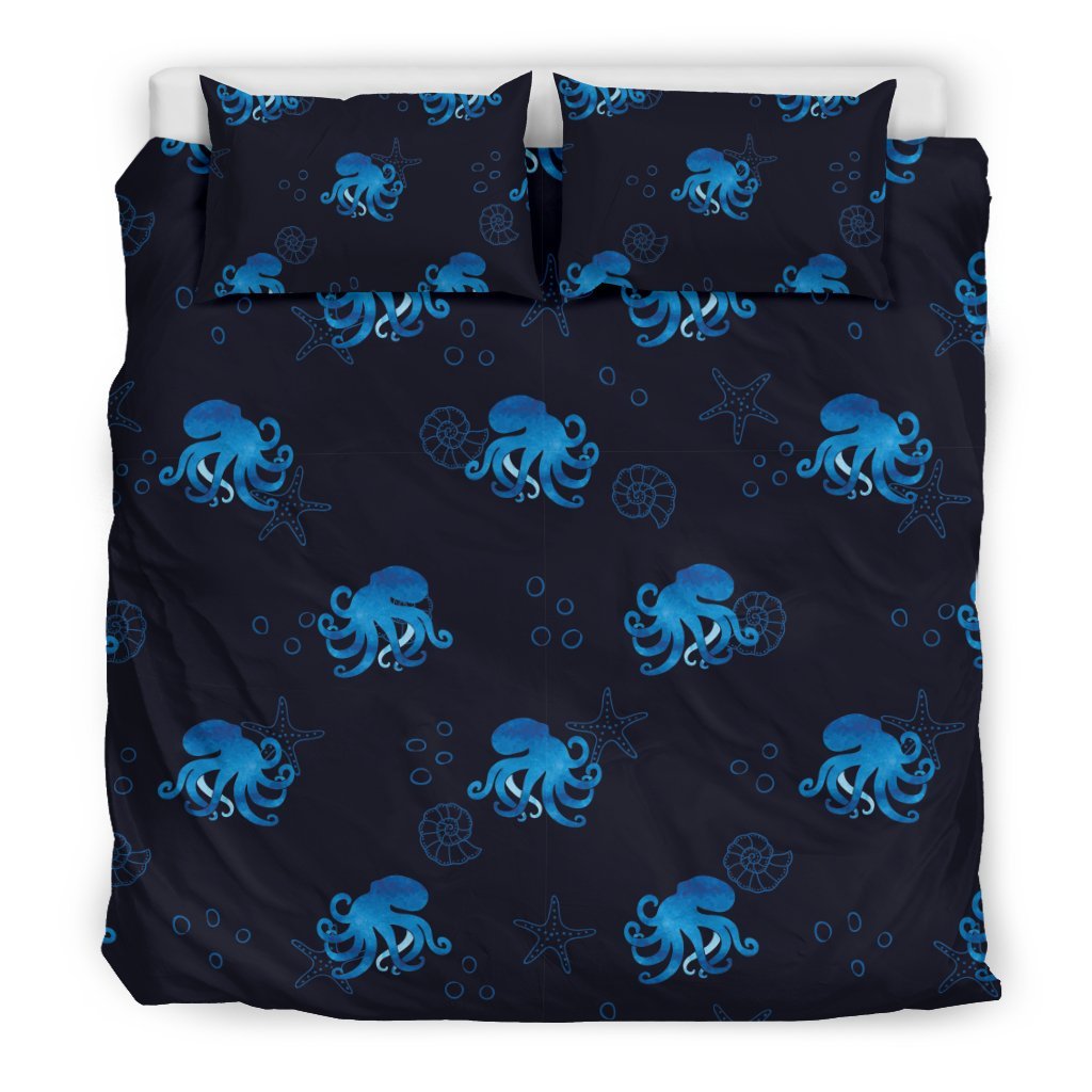 Octopus Squid Tentacle Print Pattern Duvet Cover Bedding Set-grizzshop