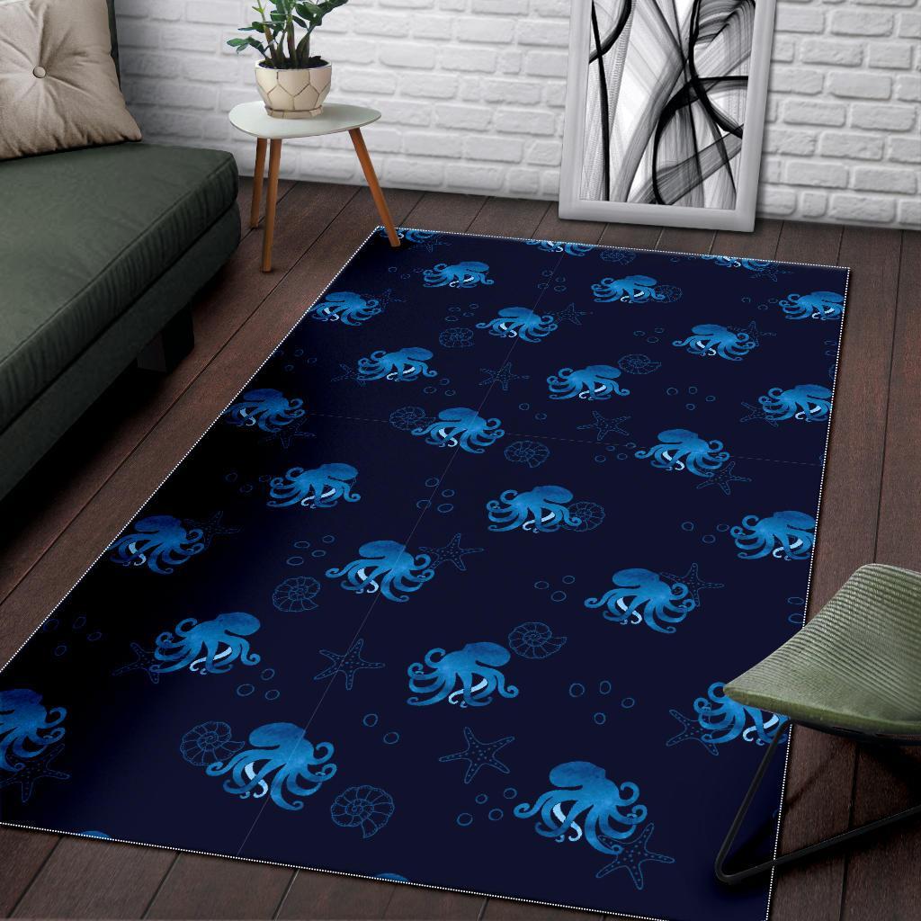 Octopus Squid Tentacle Print Pattern Floor Mat-grizzshop