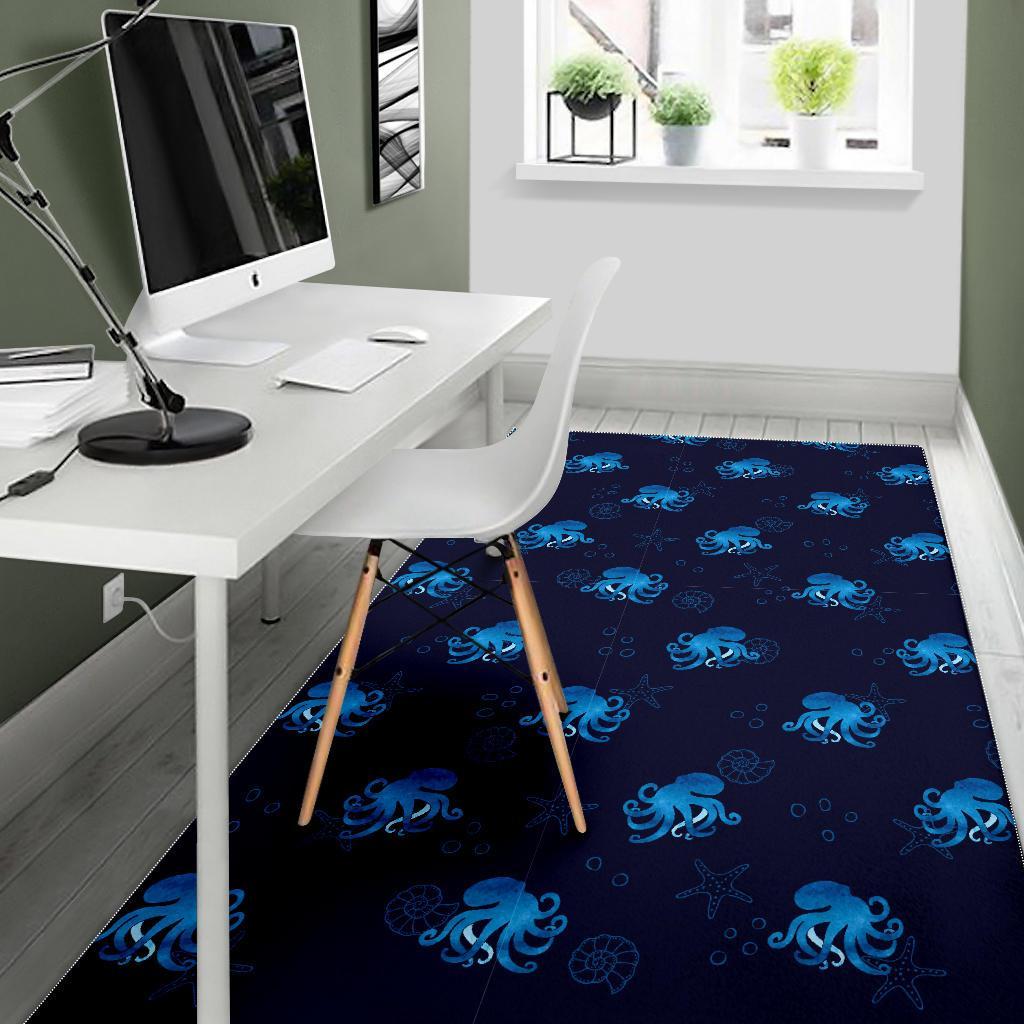 Octopus Squid Tentacle Print Pattern Floor Mat-grizzshop