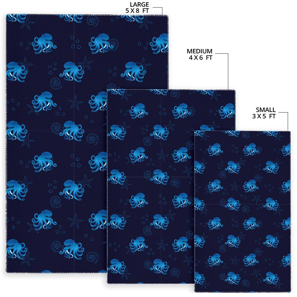 Octopus Squid Tentacle Print Pattern Floor Mat-grizzshop