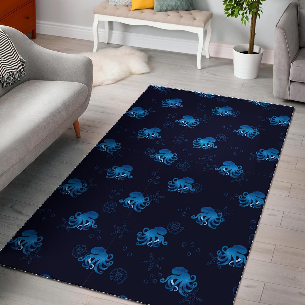 Octopus Squid Tentacle Print Pattern Floor Mat-grizzshop