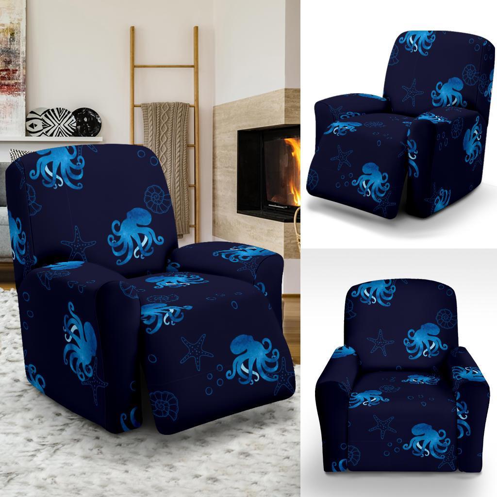 Octopus Squid Tentacle Print Pattern Recliner Cover-grizzshop