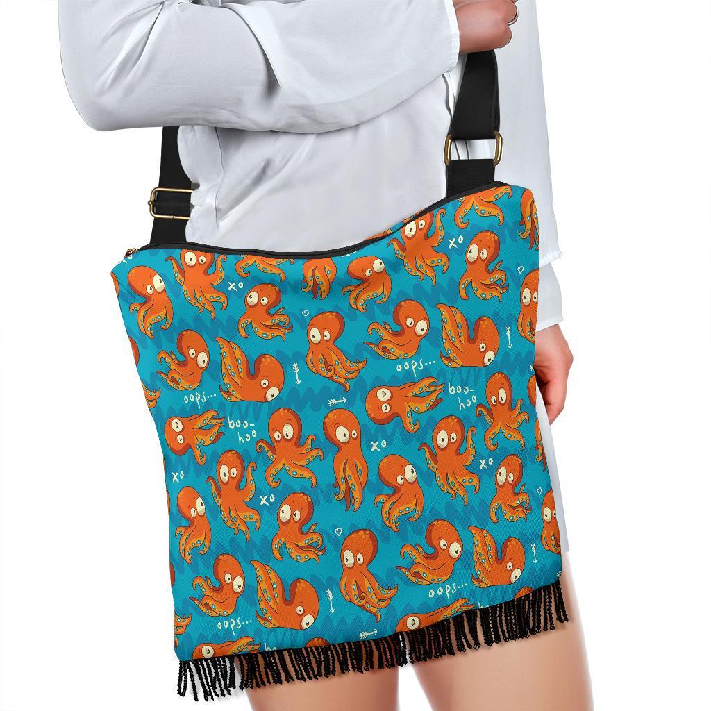 Octopus Tentacle Squid Pattern Print Crossbody Bags-grizzshop