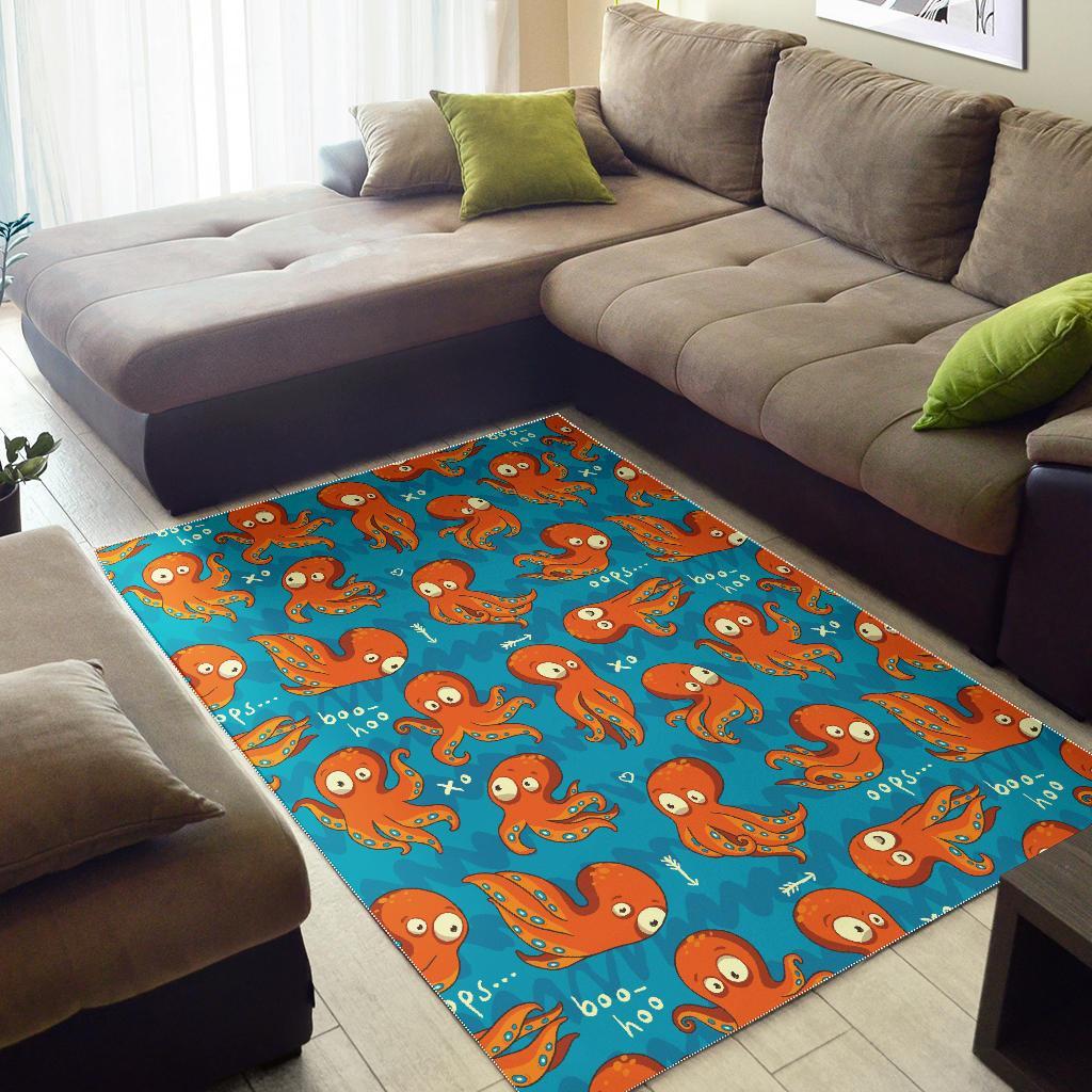 Octopus Tentacle Squid Pattern Print Floor Mat-grizzshop