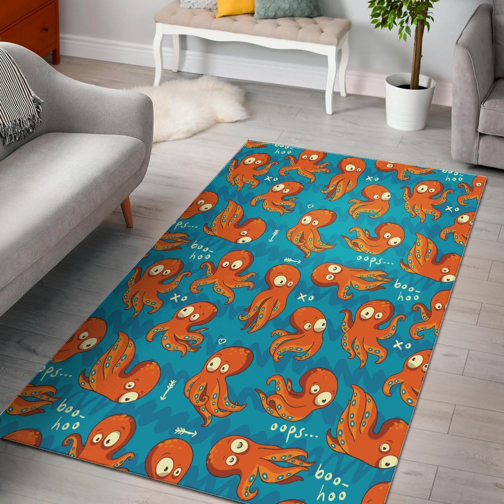 Octopus Tentacle Squid Pattern Print Floor Mat-grizzshop