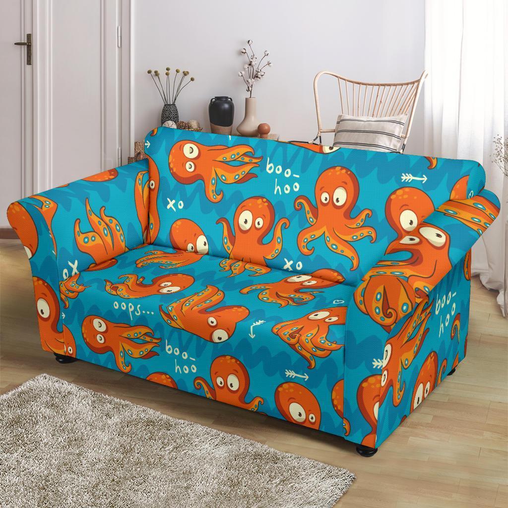 Octopus Tentacle Squid Pattern Print Loveseat Cover-grizzshop