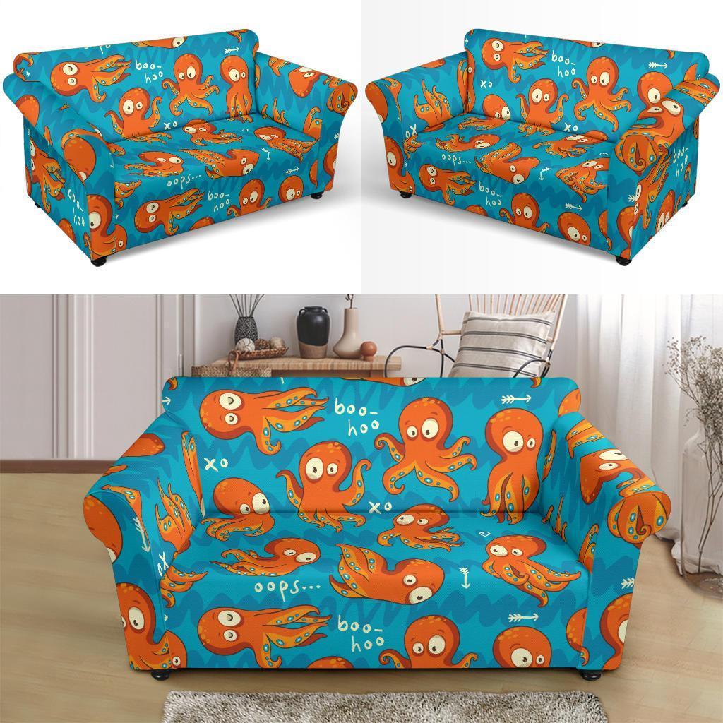 Octopus Tentacle Squid Pattern Print Loveseat Cover-grizzshop