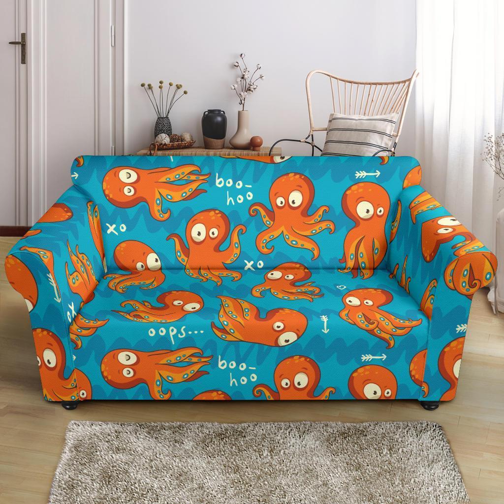 Octopus Tentacle Squid Pattern Print Loveseat Cover-grizzshop