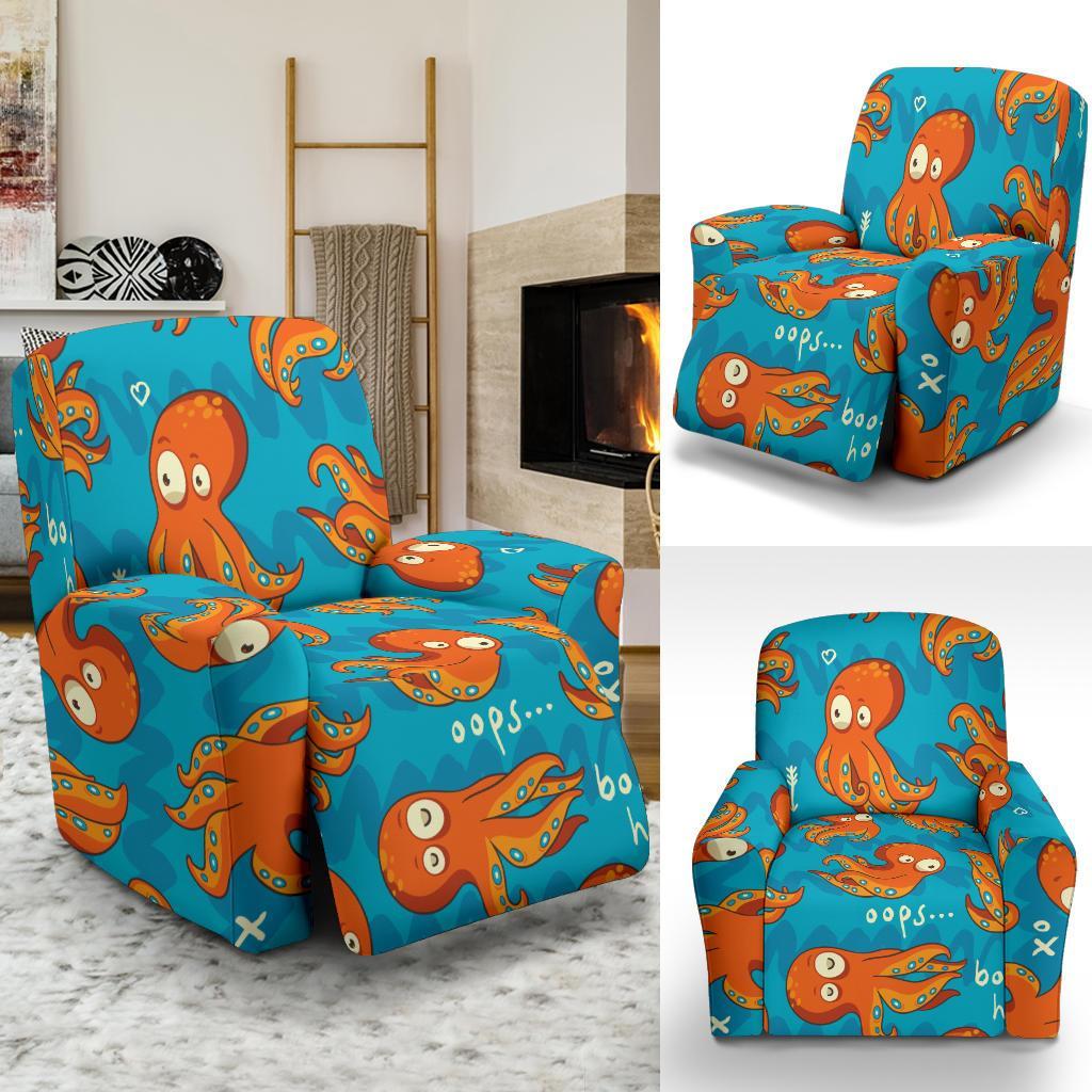 Octopus Tentacle Squid Pattern Print Recliner Cover-grizzshop